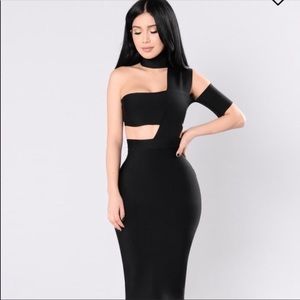 Fashion Nova Black Bandage Dress